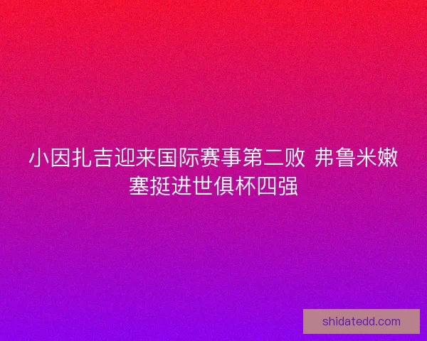 小因扎吉迎来国际赛事第二败 弗鲁米嫩塞挺进世俱杯四强