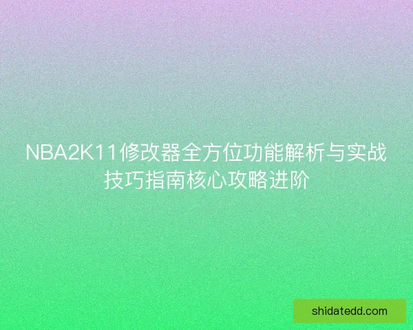 NBA2K11修改器全方位功能解析与实战技巧指南核心攻略进阶
