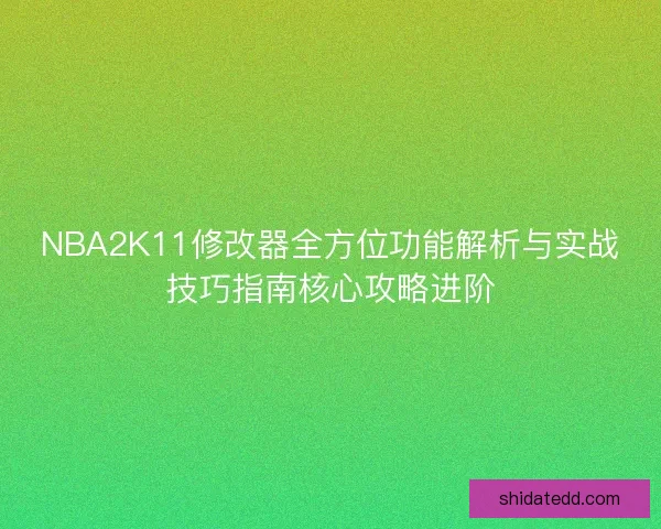 NBA2K11修改器全方位功能解析与实战技巧指南核心攻略进阶